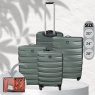 กระเป๋าเดินทาง กระเป๋าเดินทางล้อลาก ABS PC  ดีไซน์หรูหราทันสมัย ขนาด20-24-28นิ้ว #SKY (Moss Color) ไม่มีตัวล็อค