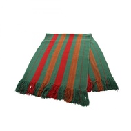 HERMES 毛毯 羊毛 綠 紅 棕色 二手 男女通用