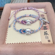 Sanrio diy Cinnamon Dog Bracelet Big-Eared Dog Pure Silver Handmade Colorful Bracelet Gift Pure Silv