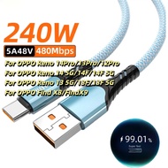 240W 10A Fast Charge usb c cable For OPPO Reno 14Pro 13Pro 12Pro 14 5G 14F 14F 5G 13 5G  OPPO A5 A5i