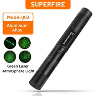 SUPERFIRE J02 Laser Flashlight USB Rechargeable Pointer Aluminum Alloy Green Torch Light