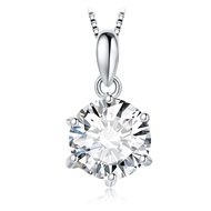 JewelryPalace Moissanite GRA D Color 1ct 1.5ct 2ct 3ct Round 925 Sterling Silver Pendant Necklace No
