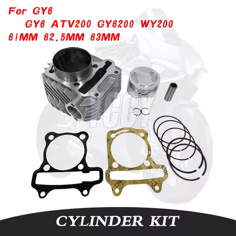 61MM 62.5MM 63MM 150-250cc Motorcycle Engine Cylinder Kit Piston Rings Gasket For GY6 ATV200 GY6200 