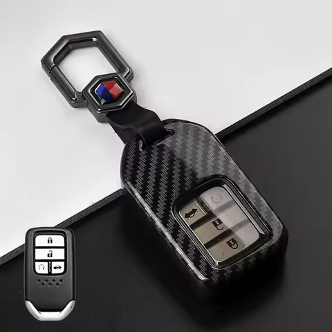 For Honda Civic City Accord CRV CR-V Odyssey XR-V Pilot Fit Odyssey ABS Carbon Fiber Style Car Key C
