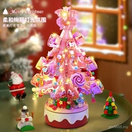 Crystal Small Particle Lights Lele Brothers Assembled Gift Music Box Christmas Tree Rotating Toy 901