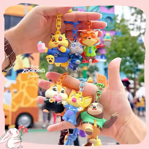 Disney Zootopia Keychain Nick Wilde Judith Laverne Hopps Cartoon Bag Charm Couple Keychain Party Gif