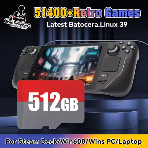 Game TF Card Latest Batocera 39 OS for Steam Deck/Win 600 /Windows PC/Handheld with 51400+ Games for