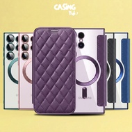 Flip Cover Magsafe Samsung S22 S23 S24 S25 S26 Ultra Plus Flip Cover Magsafe Magnetic Leather Wallet