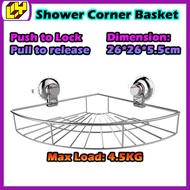 Bathroom Corner Rack Strong Suction Corner Shower Shelf Powerful Vacuum Rack for Shampoo Basket Bath