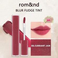 BLUR FUDGE TINT 08 Current Jam 0.17oz, Romand Liquid Lipstick, Lip Tint, Matte Lip Gloss, Creamy Tex