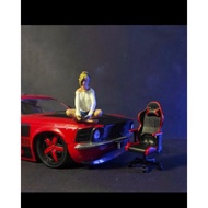 Miniature Mini Figure Game Girl 1 With Chair Diorama Diecast 1/24 - Z3D