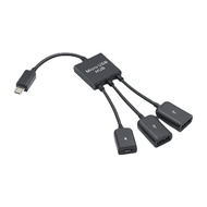 Best Value For Tablet Mouse Keyboards Micro Usb To 2 Otg 3 Port Hub Host Cable Splitter 3 In 1 Micro