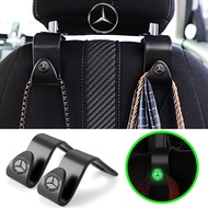 [ Mercedes Benz ] Car Luminous Multifunctional Hooks Auto Logo Hidden Seat Rear Hooks Decoration Acc