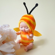 ตุ๊กตาเด็กทารกขนาดเล็ก3.5นิ้วตุ๊กตาและเสื้อผ้าเซ็ทตุ๊กตาเด็กทารกซิลิโคน