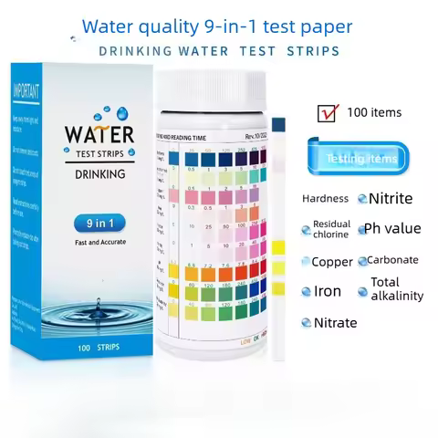 50/100PCS 9in1 Aquarium Test Strips Freshwater pH Water Quality Test Kit for Fish Tank Swimming Pool