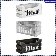 [tenlzsp0] Wood Mail Holder Storage Box,Mail Tray,Lightweight,Rustic Handmade for Desk Wall Mounted 