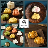 ((50g) Three-dimensional Rabbit Mr Crab 2in1 Plunger Handpress Mooncake Mould Traditional Snowskin M