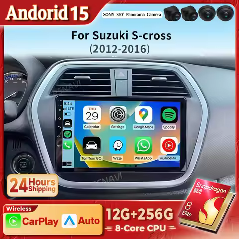 Android 15 Carplay Auto Snapdragon Car Radio Player For Suzuki S Cross SX4 2012 2013 - 2016 Android 