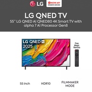 LG 55" QNED80 4K UHD HDR10 AI Smart TV 55QNED80ASA | TV Pintar 智能电视
