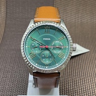 Fossil FS5736 Chapman Multifunction Luggage Leather Green Dial Chronograph Men's Watch