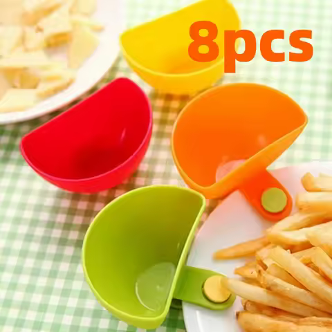 4/8PCS Dip Clip Bowls Assorted Colors Multi-purpose Tomato Sauce Vinegar Seasoning Container Kitchen