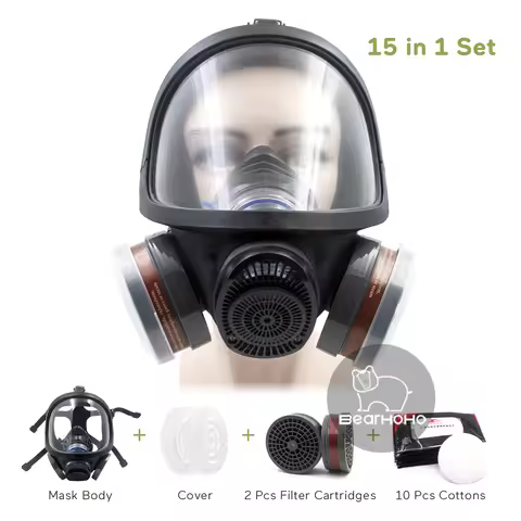 Silicone Gas Mask Anti-fog Full Screen Lens Full Face Gas Mask Dust Mask Double Filter Box RD40 Univ