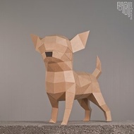 DIY手作3D紙模型擺飾 狗狗系列 -吉娃娃 (4色可選)