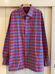 日本購入帶回 英國皇家御用品牌 DAKS 長袖格子襯衫（男）XL號
