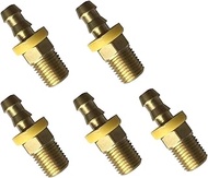 sky-w Easy Lock Hose Brass Fittings,Push-On Connector, Hose Barb to Male Pipe (5, 1/2" Hose ID x 3/8