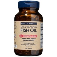 Wiley's Finest Wild Alaskan Fish Oil Prenatal DHA - 900mg EPA and DHA Omega-3s for Pregnant Women an