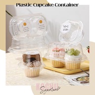 KOCHII 10pcs Plastic Cupcake Ccontainer Holder / Cupcake Muffin Packaging Box / Plastic Dessert Mous