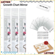 LETTER Growth Chart Mirror for Wall, Growth Chart 3 in 1 Growth Chart Mirror,  Foldable Height Measu