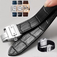 Watch strap for Cartier Santos 100 men women high quality cowhide strap fold buckle strap watch genu