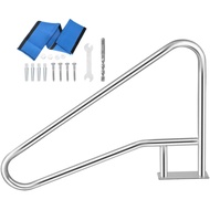 SucceBuy 30-55"x22-32" Swimming Pool Handrail With 4ft Grip Cover Humanized Design & M8 Drill Bit Po
