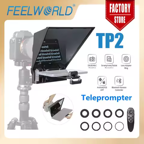 FEELWORLD Portable Teleprompter TP2 DSLR Camera with Remote Control Phone Recording Mini Inscriber M