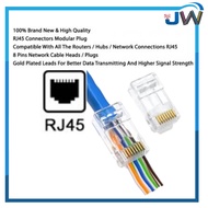 8P8C RJ-45 CAT5e RJ45 Connector Ends Ethernet Cable Crimp Connectors UTP Network Socket