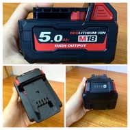 Pin 18v M18 5ah tặng sạc adapter 220v pin dùng cho máy milwaukee m18