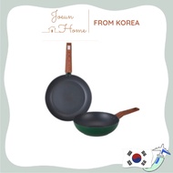 [Kitchen Flower] IH Induction Greenwood Frying Pan and Wok Set / Wok 26cm - Frying Pan 28 cm