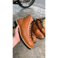 Genuine Leather Boots - Vigos Monkey Dark Tan