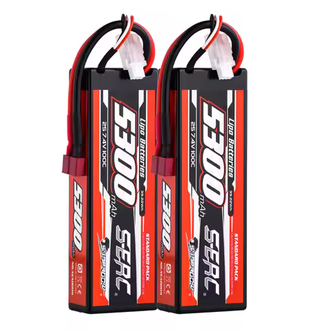 SUNPADOW Lipo Battery 5300mAh 2S 3S 4S 7.4V 11.1V 14.8V EC5 Plug 100C for RC Car Plane DJI Truck Tan
