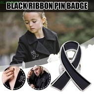 BLAZESKY Funeral Ribbon Badge Brooch, Awareness Skin Cancer Black Ribbon Pin, Enamel Black Ribbon Ba
