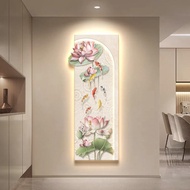 Nine Fishes Picture Entrance Hallway Decorative Painting Lotus High-end Sense High-end Wall Painting
