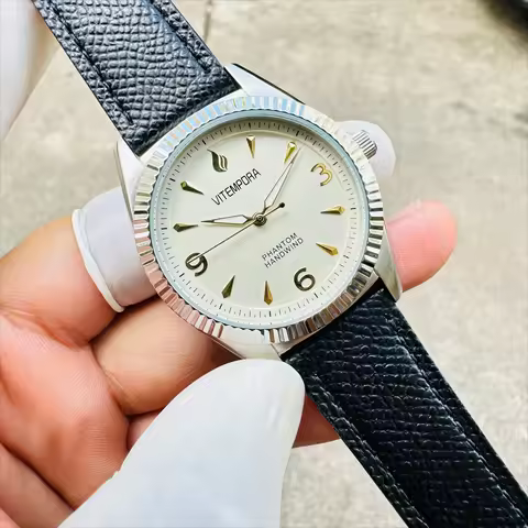 Vitempora Vintage Pilot Manual Mechanical Watch Stainless Steel Waterproof Aviation Watch Birthday A