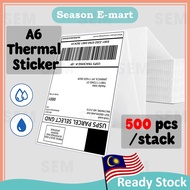 500pcs Thermal Sticker A6 Paper Roll Fold Stack Airway Bill Sticker Thermal Label AWB Consignment Note 订单打印纸 TS01C