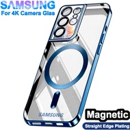 For Samsung Galaxy S24 S24 Plus S24 Ultra A05 A05S A15 A35 A55 Luxury Plating Wireless Charging Magn