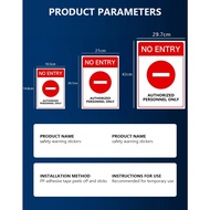 Warning Sign Sticker No Entry Authorized Personnel Only PVC Sticker Safety Label Sticker