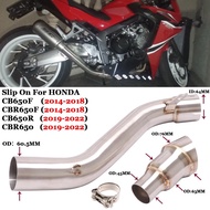 For CB650F 2014-2018 CB650R 2019-2020 CBR650F 2014-2018 CBR650R 2019-2020 Motorcycle Exhaust Pipe Escape Moto Middle Lin