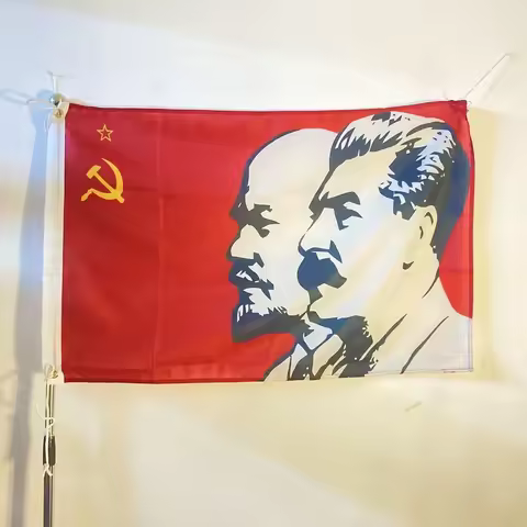 Lenin Stalin Soviet Red Army's Flag Character Russia Proletarian Rrevolutionaries Politicians Theori