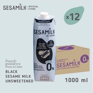 เซซามิลค์ น้ำนมงาดำ สูตรไม่มีน้ำตาล1000ml x12กล่อง Sesamilk Unsweetened Black sesame milk 1000mlx12P