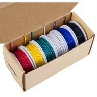 18 awg Solid Wire-18 Gauge Tinned Copper Wire, PVC (OD: 1.88 mm) -6 Different Colored 20 ft / 6 m Ea